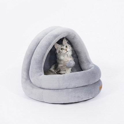 Cozy Cat House Bed with Mat