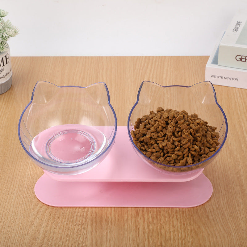 Inclined Transparent Pet Feeding Bowl