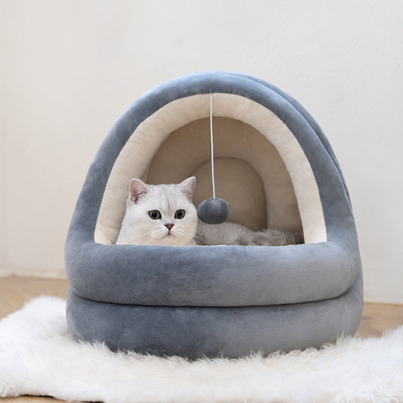 Cozy Cat House Bed with Mat