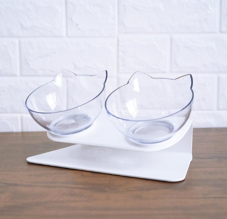 Inclined Transparent Pet Feeding Bowl