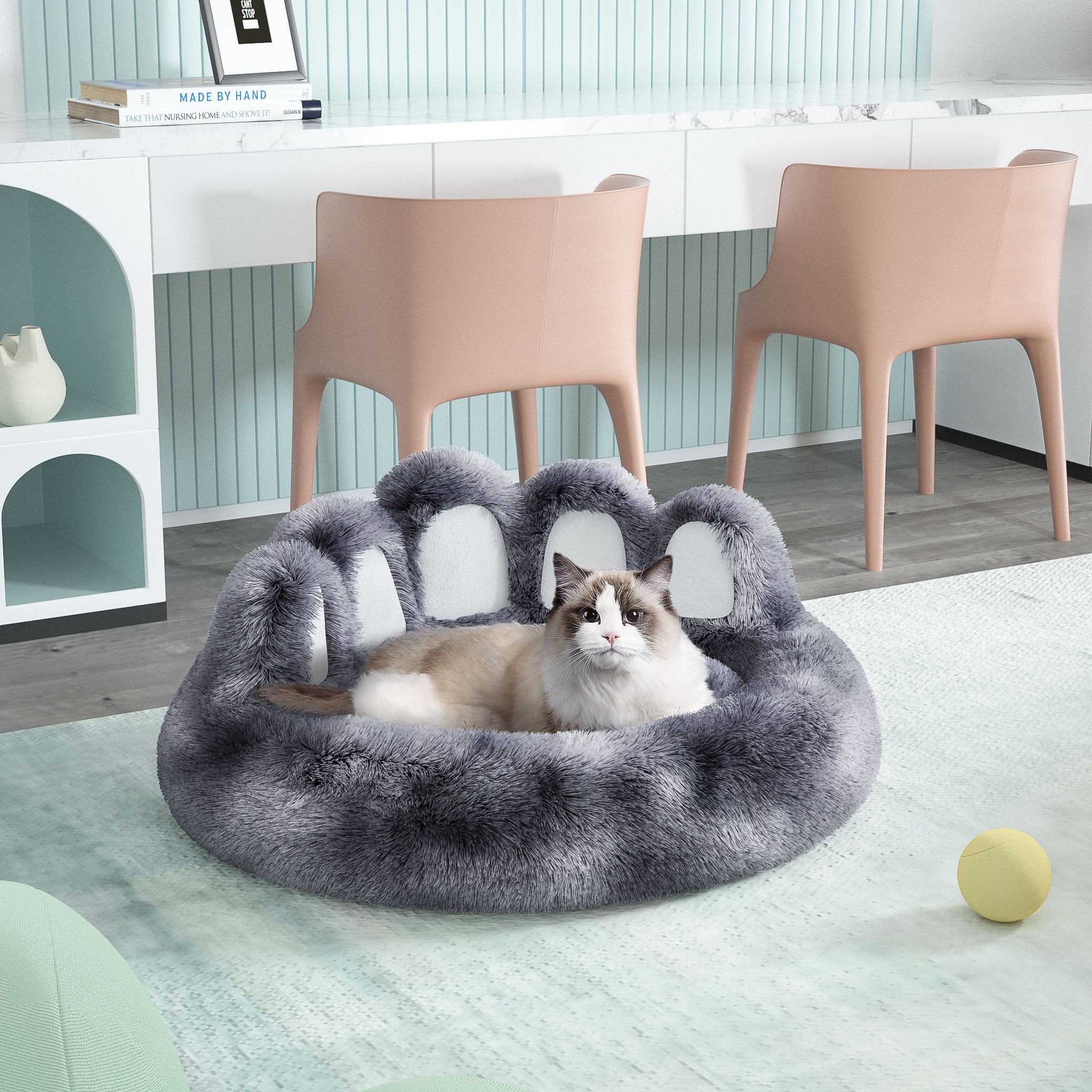 Plush Bear Paw Pet Bed