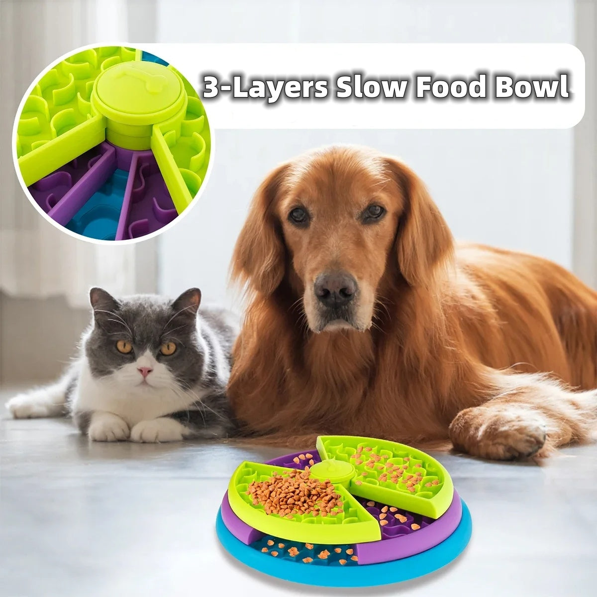 Slow-Feed Puzzle Bowl for Pets