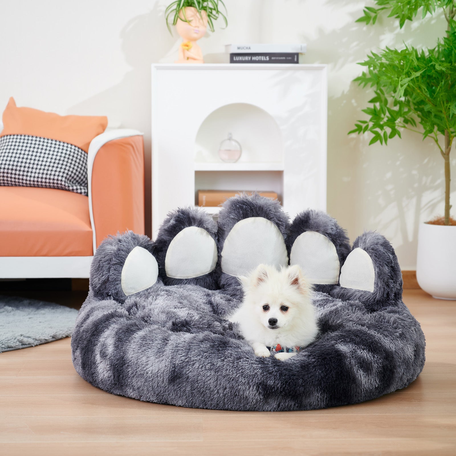 Plush Bear Paw Pet Bed