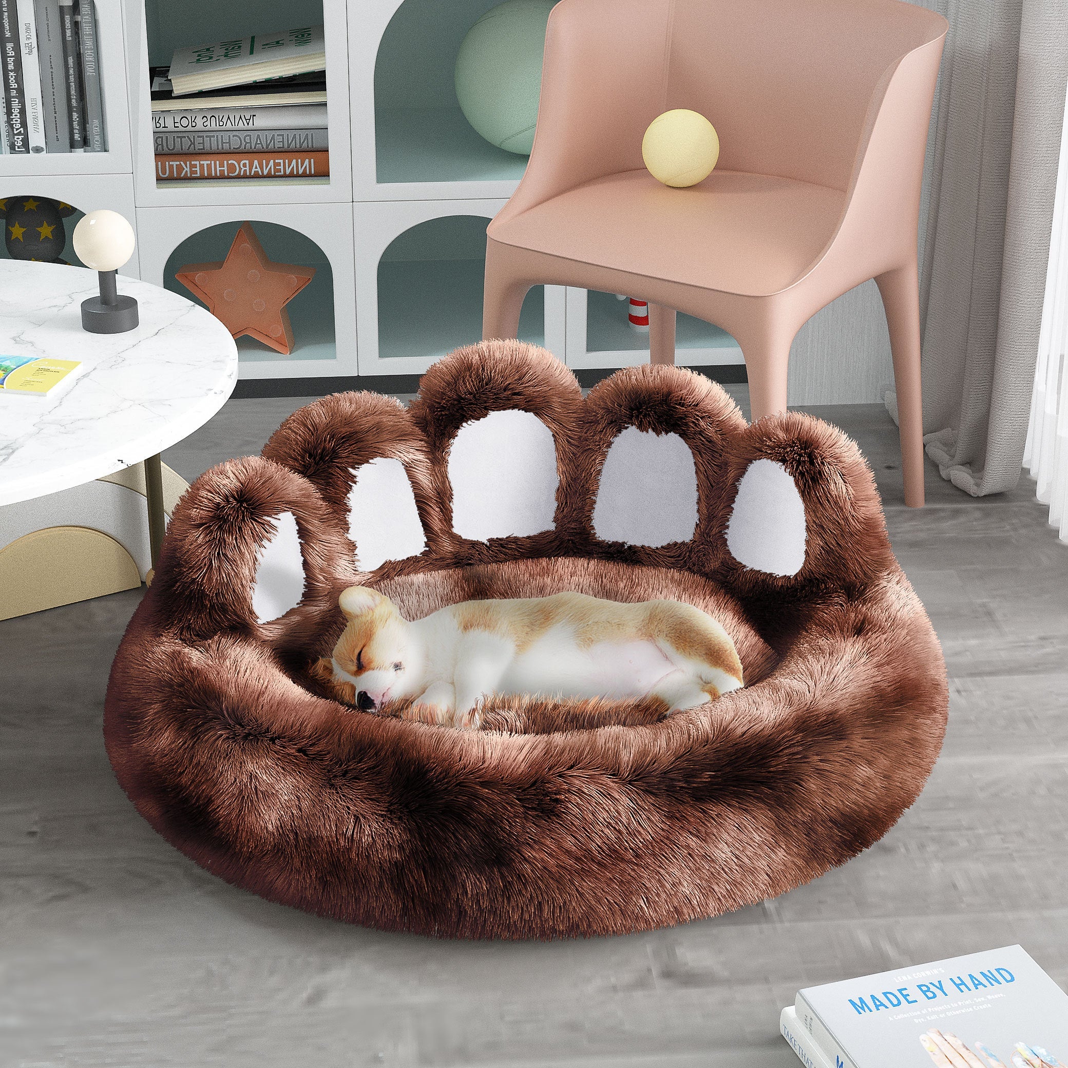 Plush Bear Paw Pet Bed