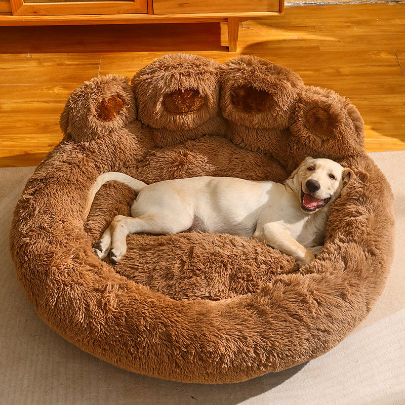 Fleece-Lined Dog Kennel Bed