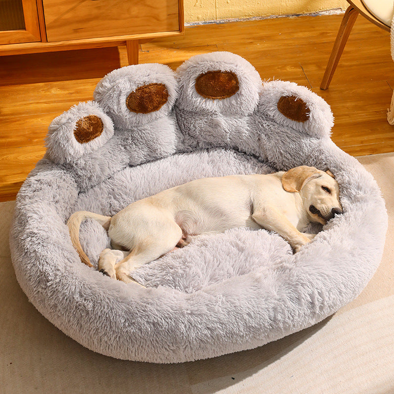 Fleece-Lined Dog Kennel Bed