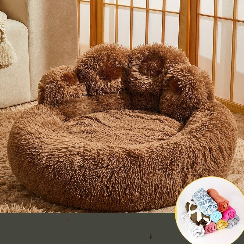 Fleece-Lined Dog Kennel Bed