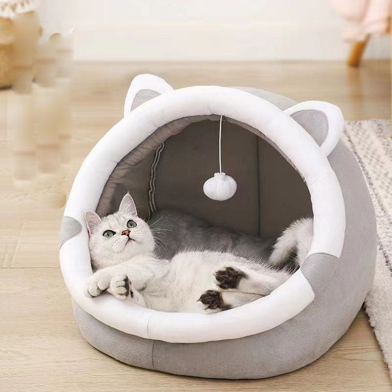 Closed Velvet Cat Litter House
