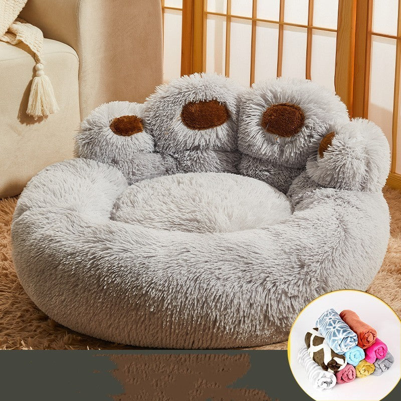Fleece-Lined Dog Kennel Bed